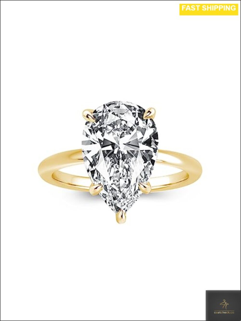 Pear Shaped Solitaire Engagement Ring Sterling Silver Promise Ring